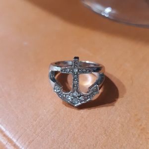 Anchor Rhinestone Ring